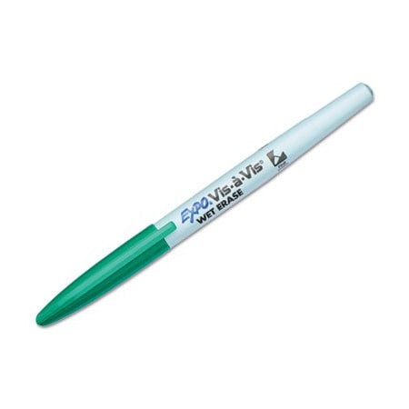 Dymo EXPO, VIS-A-VIS WET ERASE MARKER, FINE BULLET TIP, GREEN, DOZEN 16004